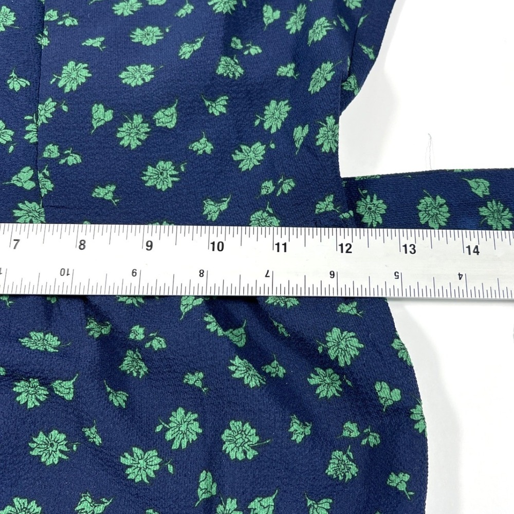 Monteau Los Angeles Navy Green Floral Tiered Midi Dress Small Cottagecore Brunch - Picture 9 of 10